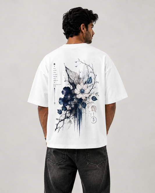 Midnight Bloom Graphic Oversized T-Shirt