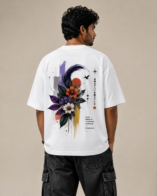 Grow Through Oversized Floral Graphic T-Shirt