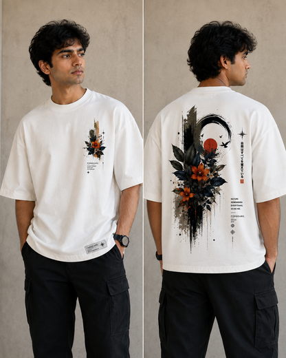 Ember Bloom Graphic Oversized T-Shirt