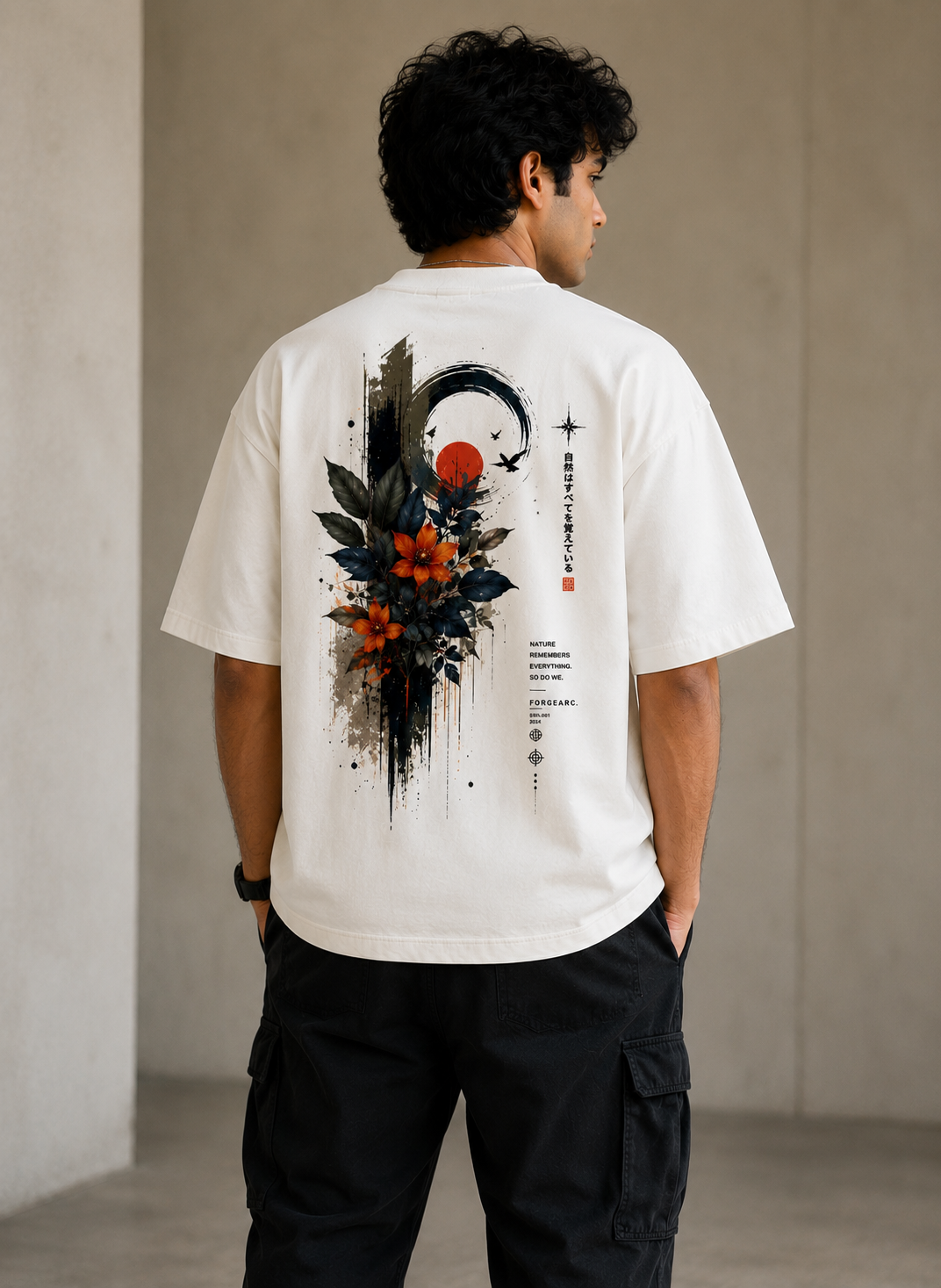 Ember Bloom Graphic Oversized T-Shirt