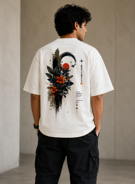 Ember Bloom Graphic Oversized T-Shirt