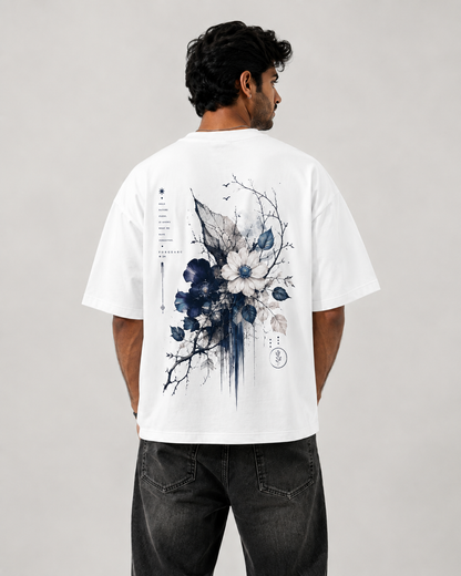 Midnight Bloom Graphic Oversized T-Shirt