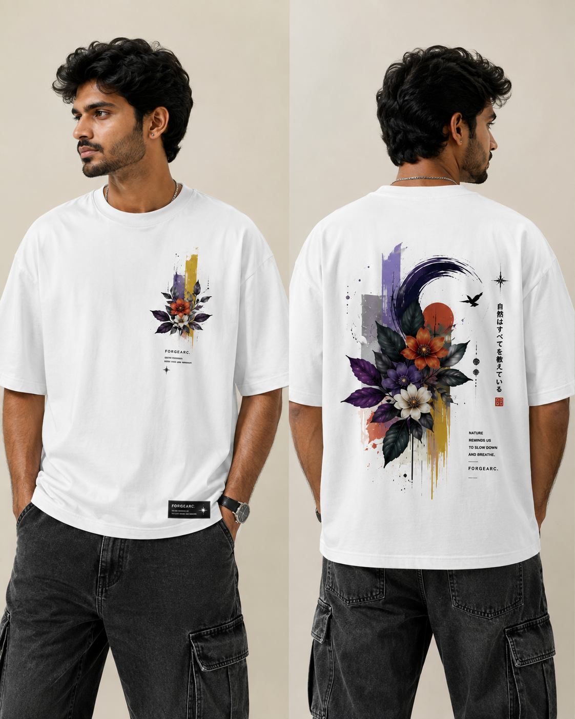 Grow Through Oversized Floral Graphic T-Shirt