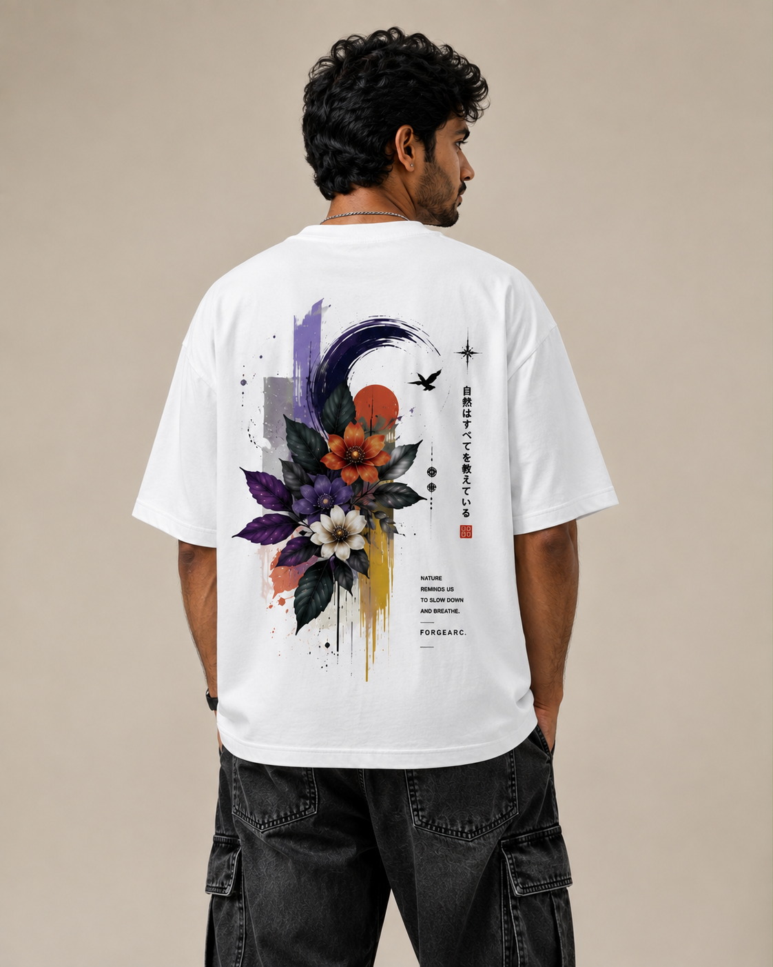 Grow Through Oversized Floral Graphic T-Shirt