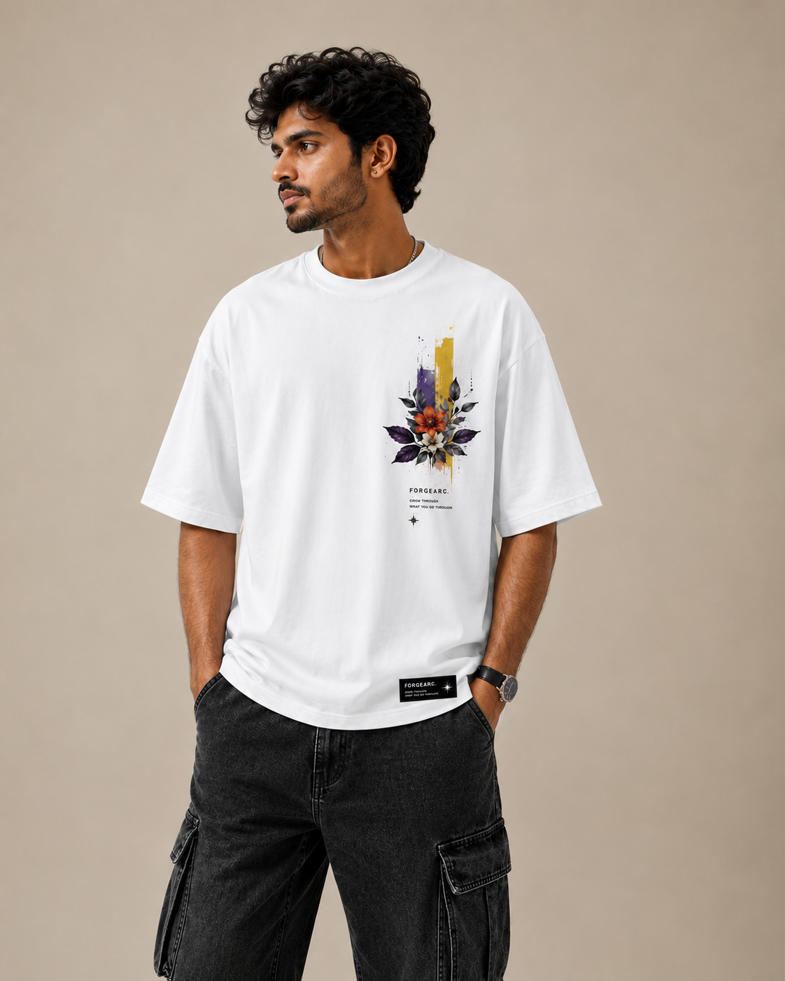 Grow Through Oversized Floral Graphic T-Shirt